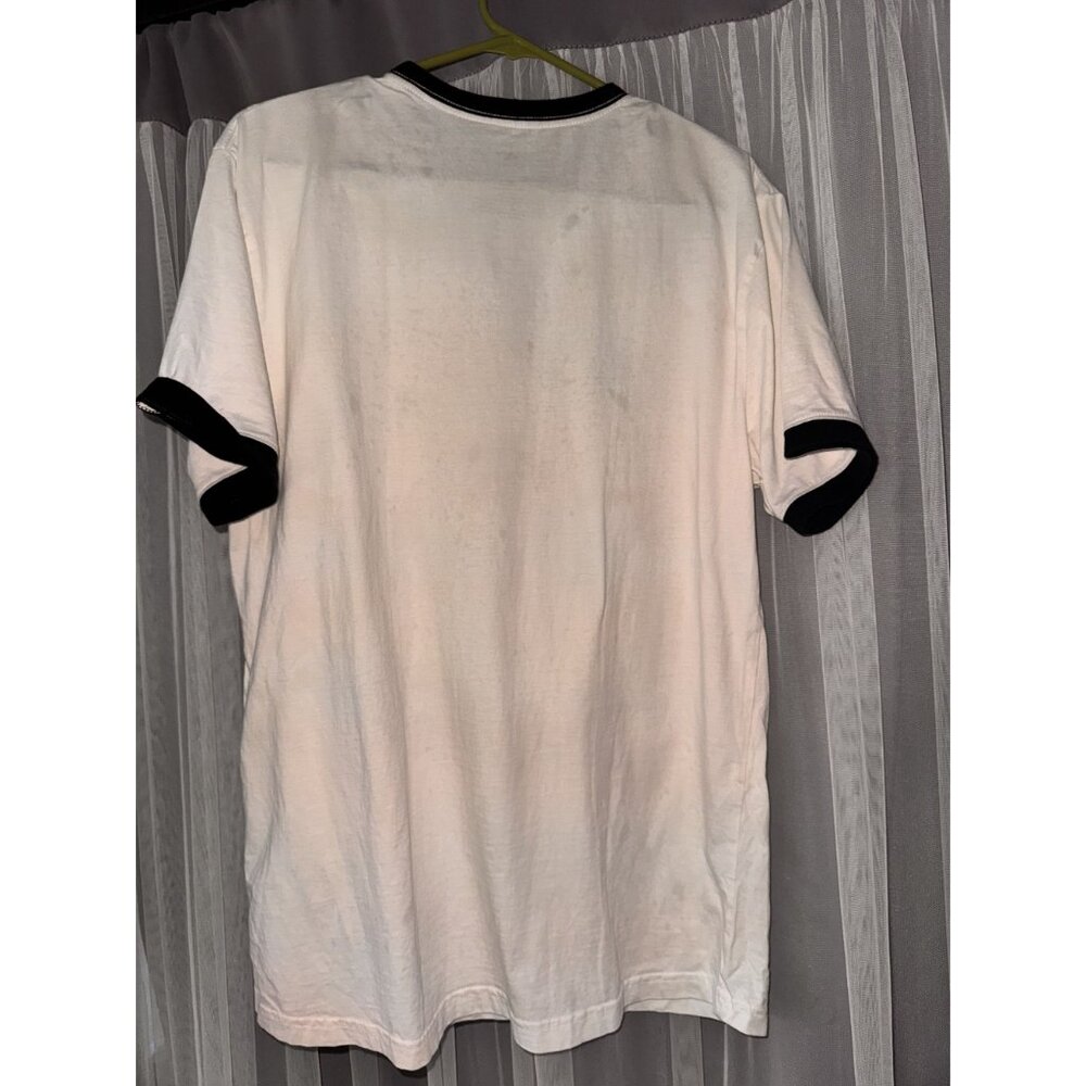 Vintage Style Disneyland Mickey Mouse White T-Shirt With Black Trim Ringer Colla - Picture 3 of 4